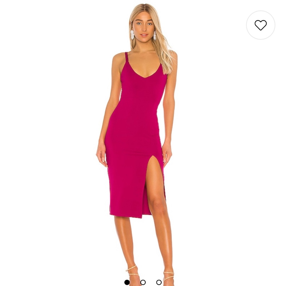 Lovers + Friends Lucie Midi Dress in Fuchsia